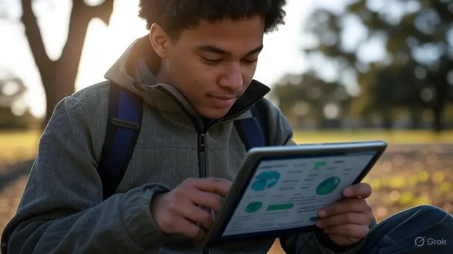 Student doing project work for climate change